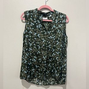 Equipment Green Floral Top